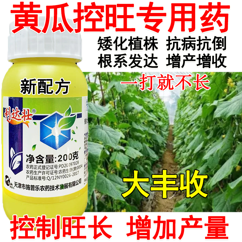 黄瓜控旺增产药黄瓜矮壮素控旺用黄瓜作物控长矮化调节生长剂专用