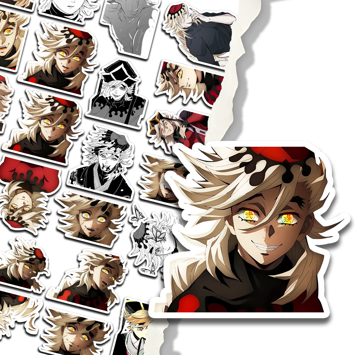 教主大人童磨上弦之二定制高清爆款定制贴纸鬼灭周边无物料贴画