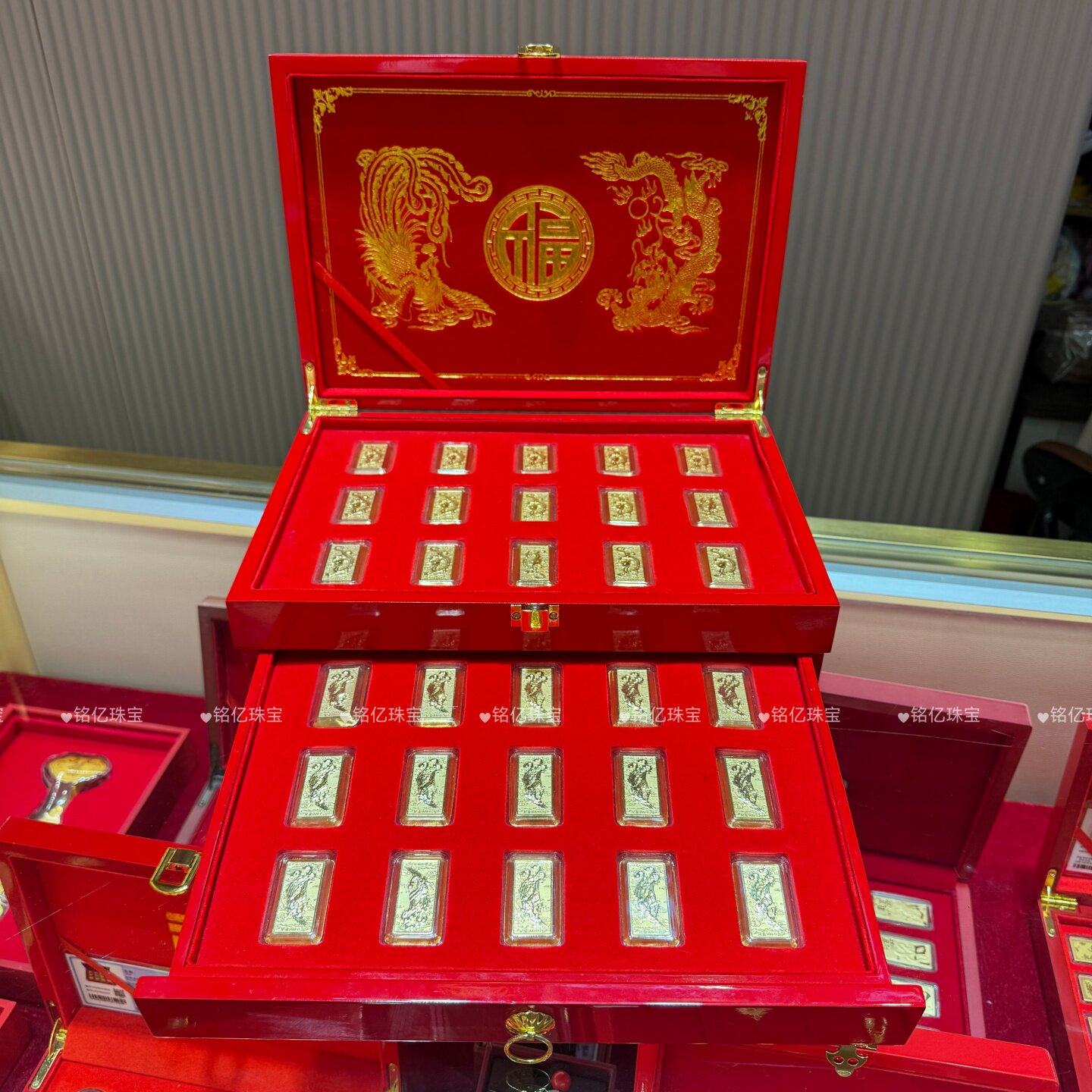 足金999婚嫁龙凤小金砖套装礼盒订婚聘礼黄金彩礼收藏新婚送礼6克
