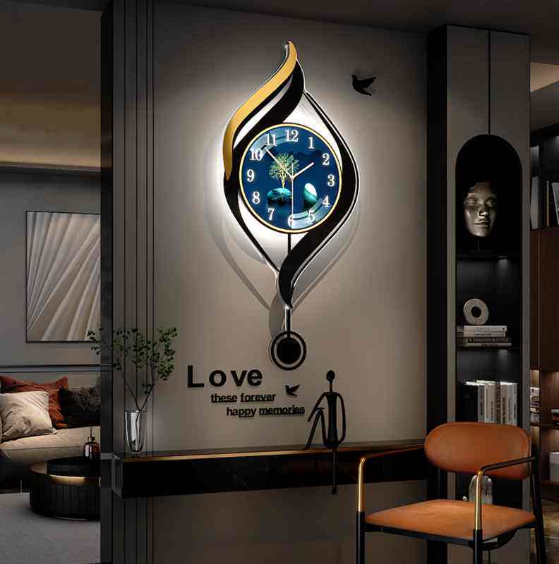 美世达钟表挂钟客厅2021创意现代简约2022新款时尚网红餐厅时钟表