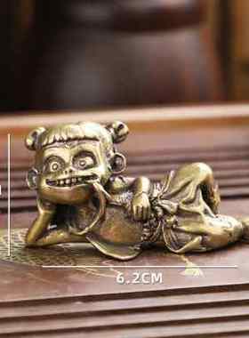 复古做旧魔童降世哪吒人物摆件纯铜个性精品创意微雕工艺家居摆设