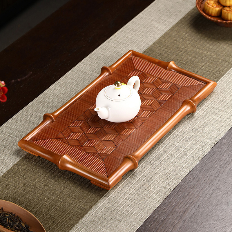 中式竹制干泡台席面茶盘茶杯架茶