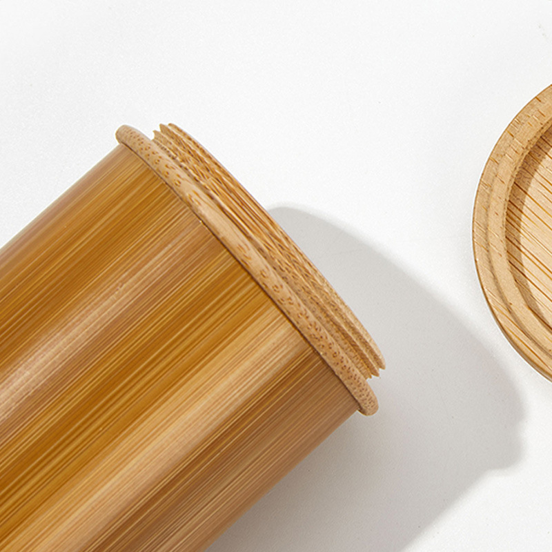 供应玉竹罗口茶叶罐便携竹制茶叶