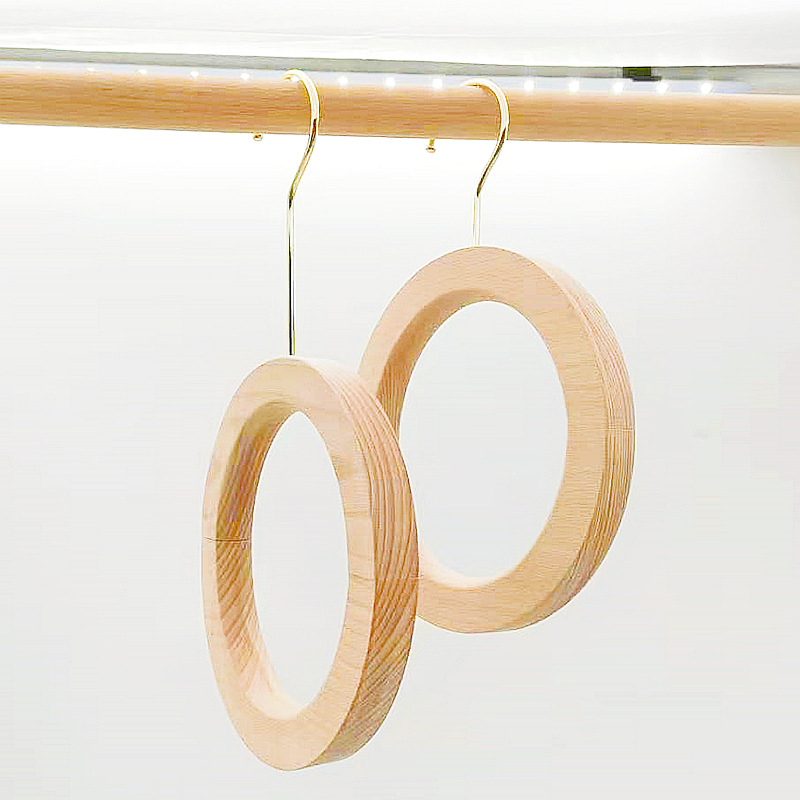 服装店女装店围巾展示架木环圆形