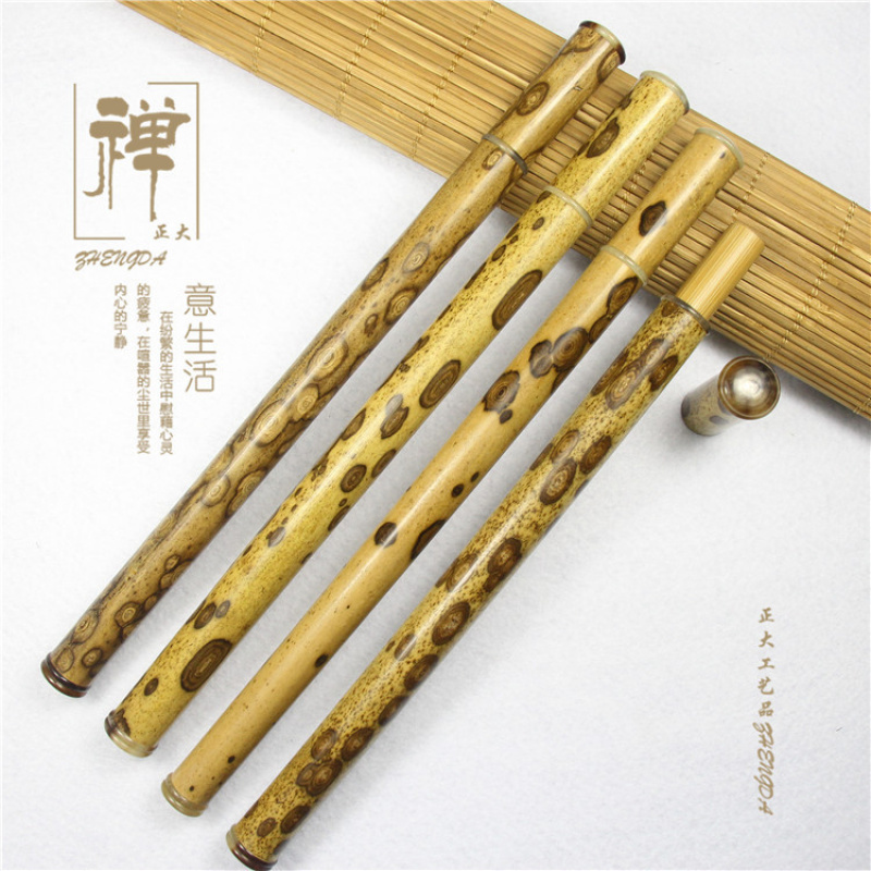 正大精品梅鹿竹镶花牛角带香插长