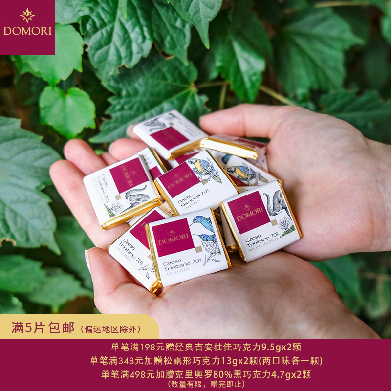 Domori 4.7g小片装那不勒斯黑巧克力喜糖果情人节礼物意大利进口