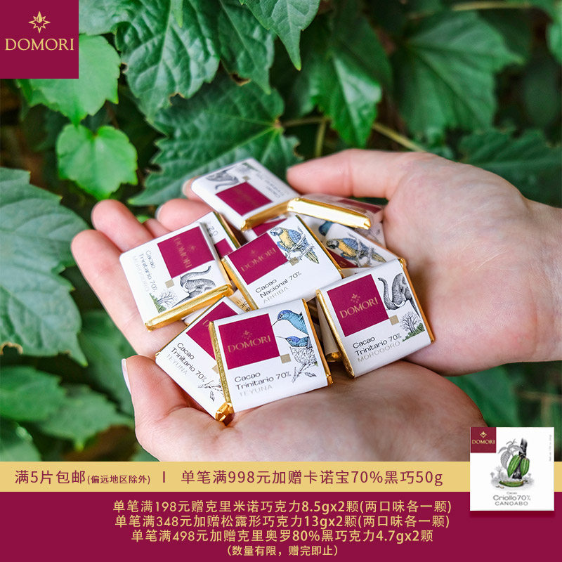 Domori 4.7g小片装那不勒斯黑巧克力喜糖果情人节礼物意大利进口