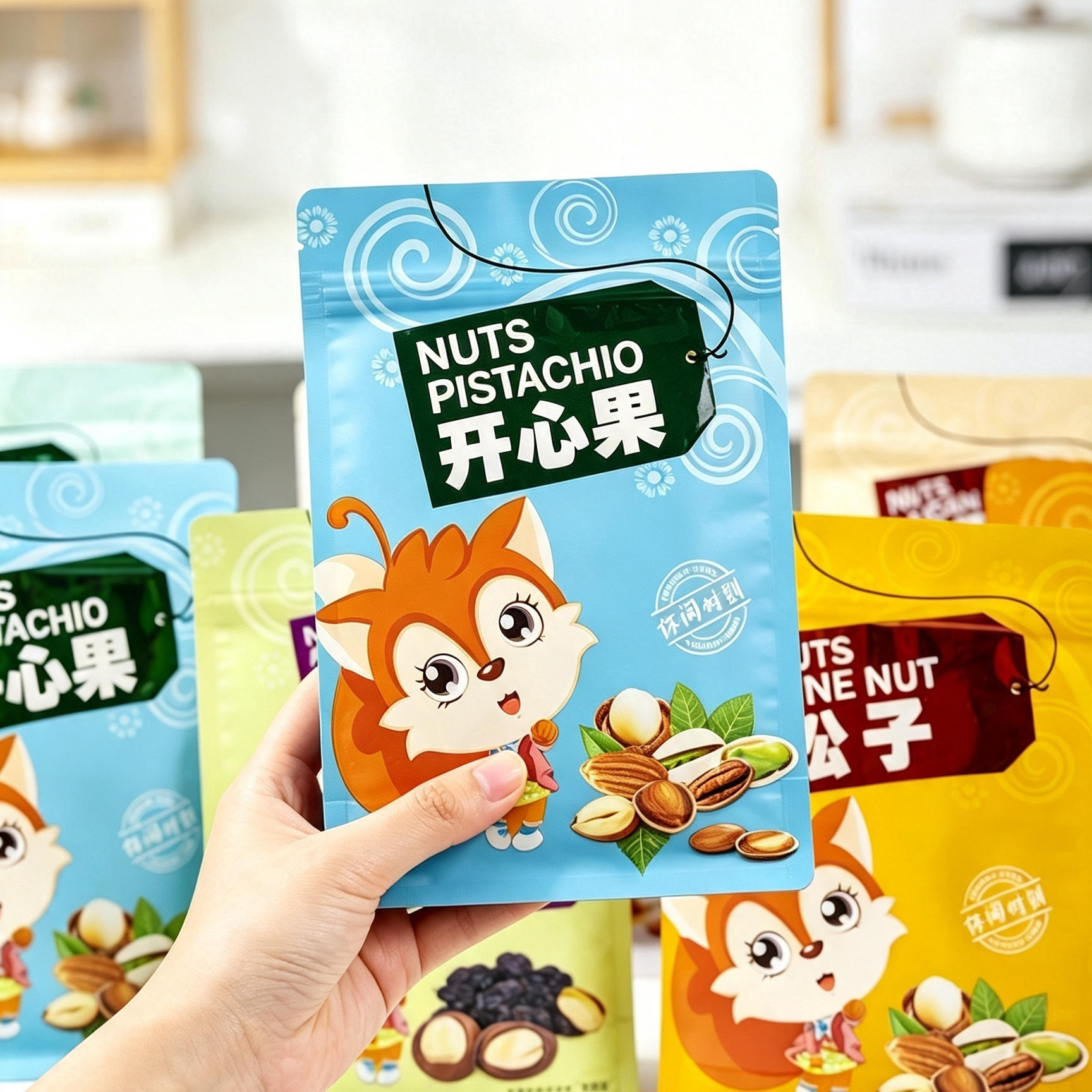 坚果自封袋500g拉链密封铝箔食品年货开心果干果腰果零食包装袋