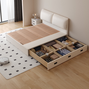 Casa Relax大象耳全实木榻榻米齐边储物床榉木静音排骨架定制尺寸