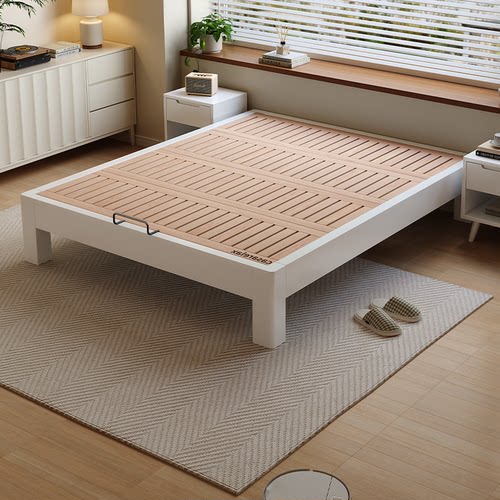 Casa Relax全实木无床头榻榻米齐边床小户型榉木静音床板可定制