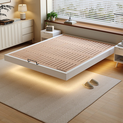 Casa Relax全实木无床头榻榻米悬浮床小户型松木排骨架床板可定制