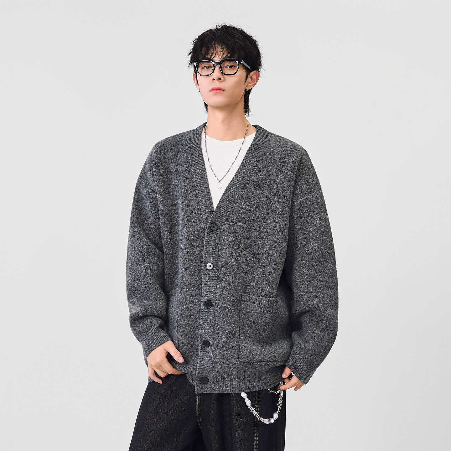 吾一白春秋季2025新款男生日系慵懒风重磅宽松针织衫男士开衫毛衣,男装,针织衫/毛衣,淘宝优惠券,粉丝福利购,淘宝优惠卷