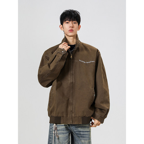 吾一白awhite男士美式翻领夹克