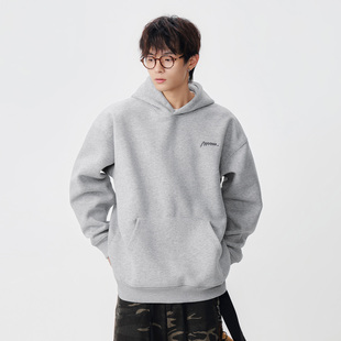 吾一白春秋2026新款男生美式重磅宽松情侣连帽卫衣男士休闲上衣