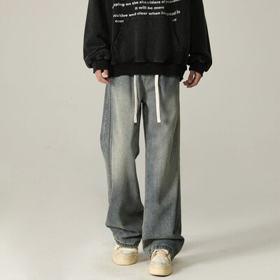 吾一白awhite美式高街直筒牛仔裤