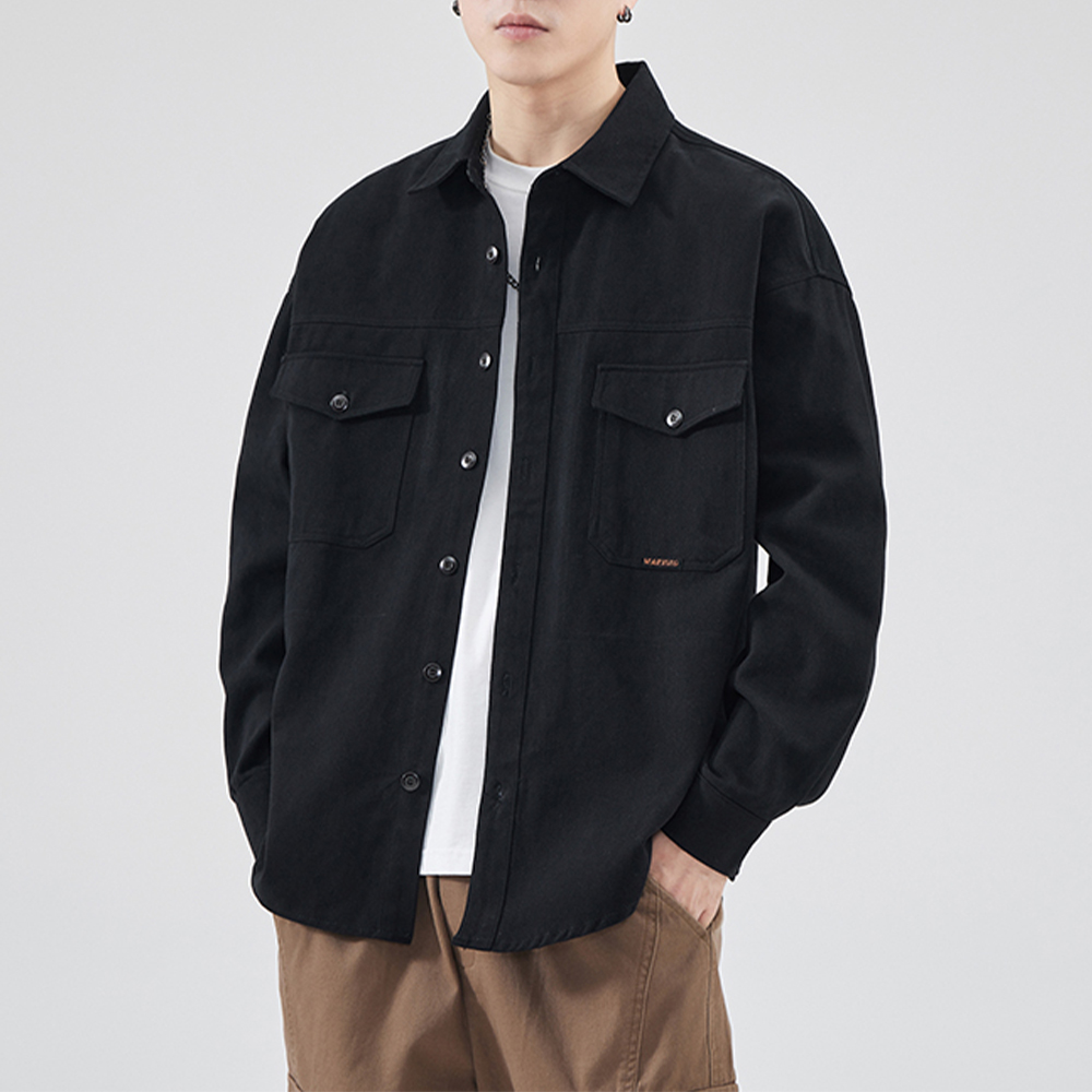 吾一白awhite宽松潮流纯色衬衫