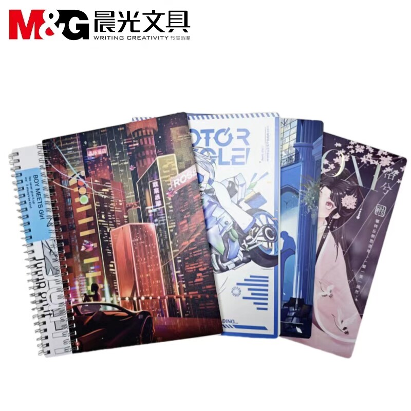 晨光双线圈笔记本B5时空便利店ins风简约插画加厚80张16k日记本