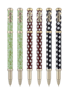 晨光文具AFPW1302珍品系列全金属钢笔 花杆印花吸墨学生办公钢笔