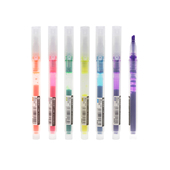 晨光22703本味荧光笔大容量耐用直液式 斜头荧光笔糖果色6色手账笔