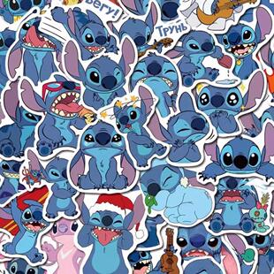 120张可爱史迪仔贴纸史迪奇星际宝贝卡通人物笔记本手账防水贴纸