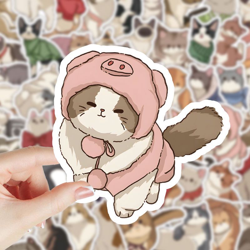 118张遇见小猫贴纸ins风可爱呆萌爆款猫咪萌宠少女心手机防水贴画