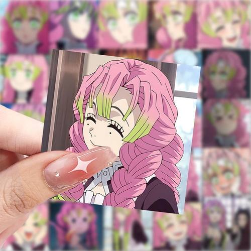 新款甘露寺蜜璃贴纸高颜值鬼灭之刃周边可爱人物DIY装饰手账贴...