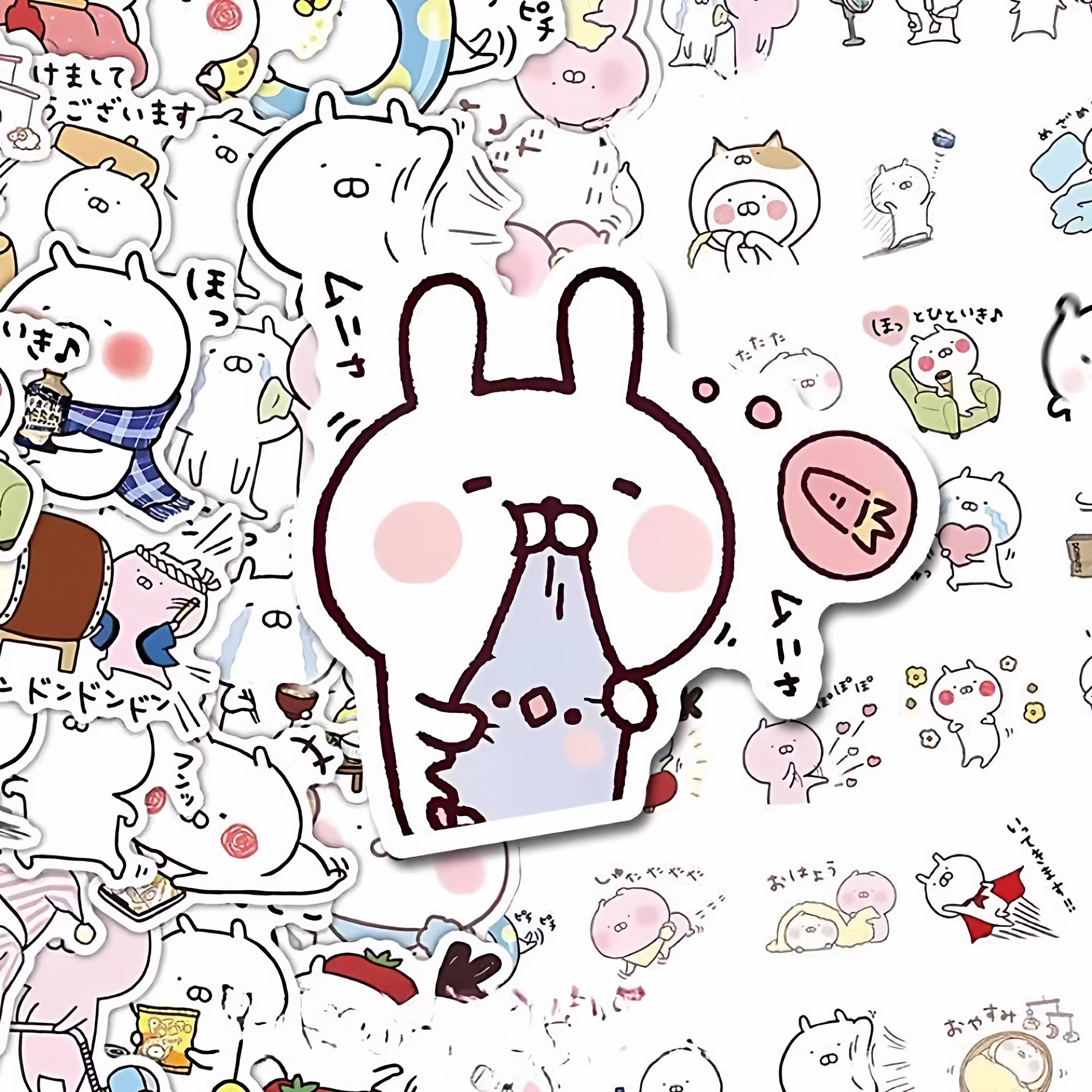 207张可爱兔丸贴纸卡通呆萌小兔子表情包装饰笔记本水杯防水贴画,文具电教/文化用品/商务用品,贴纸/立体贴纸,淘宝优惠券,粉丝福利购,淘宝优惠卷