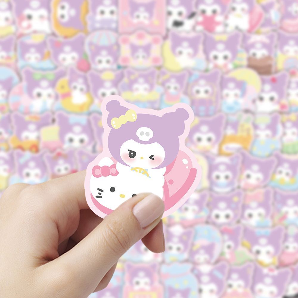 卡通可爱库落米贴纸防水手机ins贴画diy装饰手账素材防水立体贴画
