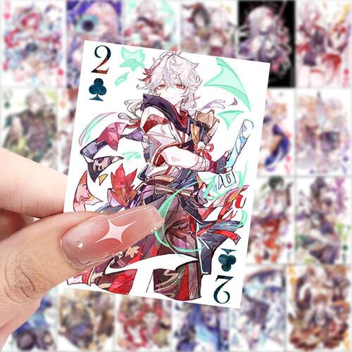 126贴原神周边小卡牌贴纸人物二次元爆款小贴画装饰手机壳防水贴