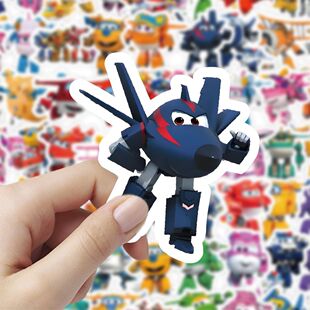 198张卡通超级飞侠贴纸可爱儿童学生创意装 饰DIY墙面手账防水贴画