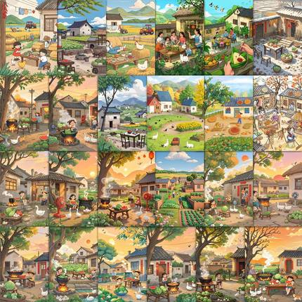 63张农家小院贴纸乡村农场田园装饰手机壳笔记本电脑防水贴画diy