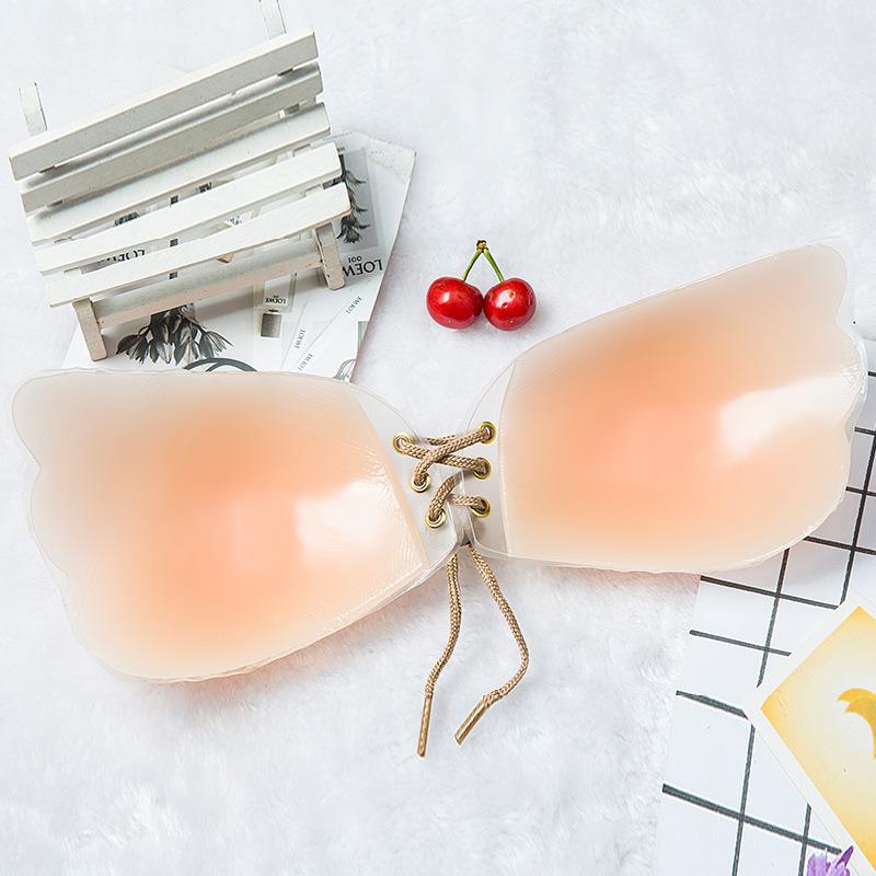 拉拉女神羽翼聚拢胸贴夏季隐形无痕硅胶乳贴小胸显大上托拉绳文胸