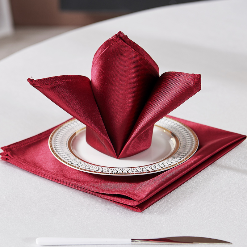 酒店口布高档饭店专用折花餐巾布西餐围脖子小方巾宴会口杯餐布垫