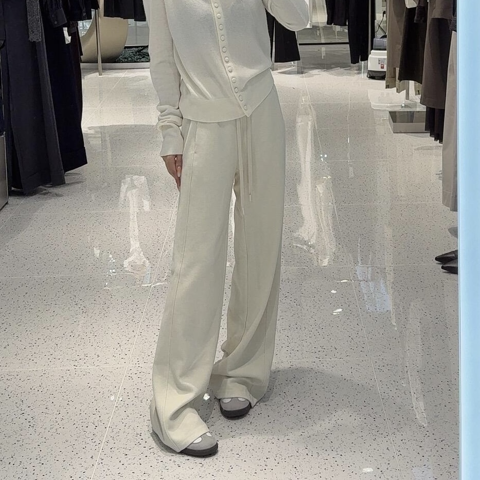 时尚百搭修身显瘦高腰直筒休闲裤