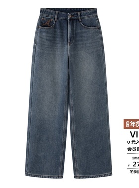 arioseo艾诺丝蕾官方旗舰店正品2025冬装新款加绒牛仔裤AR324024