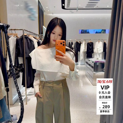 春新款不规则长袖衬衫