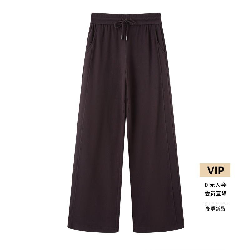 新款松紧腰阔腿裤休闲裤女长裤