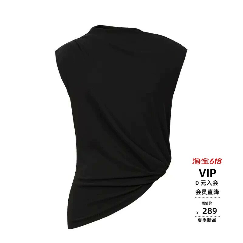 新款无袖设计感扭结针织衫上衣