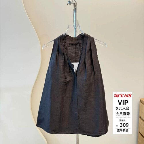 夏款背心V领无袖马甲上衣