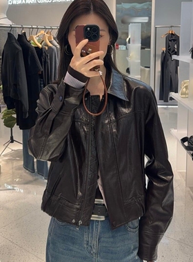 ariosea艾诺丝蕾官方旗舰店2026春季新款时尚PU皮外套女BR101122