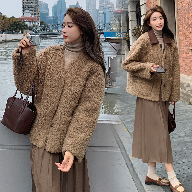 新款现货！可拆卸领两穿皮毛一体外套B111-8322-P195-K288，女装毛呢外套，浙宝B馆111（原065）