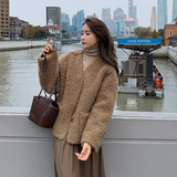 【现货】美拉德可拆卸领皮毛一体外套B111-8322-P195-K288，女装短外套，浙宝B馆111（原065）