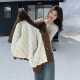 现货！！泰迪毛拼接毛领麂皮绒羽绒服外套ZB111-1659-P245-K368，女装羽绒服，浙宝B馆111（原065）