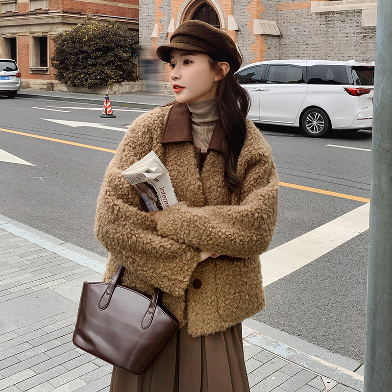 新款现货！可拆卸领两穿皮毛一体外套B111-8322-P195-K288,女装毛呢外套,浙宝B馆111（原065）