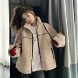 现货！数据好主推！皮条撞色羊羔毛外套皮毛一体1657-P215-K328，女装短外套，浙宝B馆111（原065）