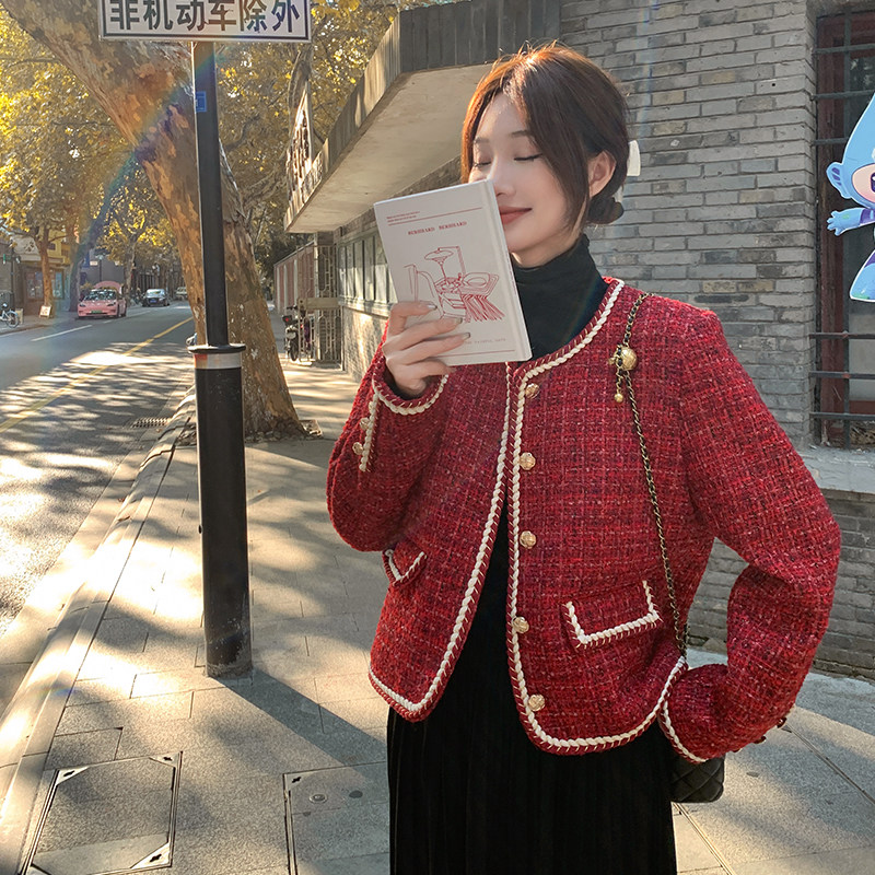 【现货】90绒圣诞红小香风千金风羽绒服外套B111-8329-P210-K318,女装羽绒服,浙宝B馆111（原065）