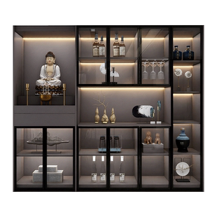 实木佛龛立柜家用供桌香案现代新中式财神爷摆放柜观音佛像神台柜