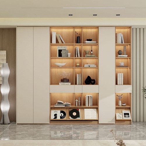 中式书柜实木书架置物架去客厅化