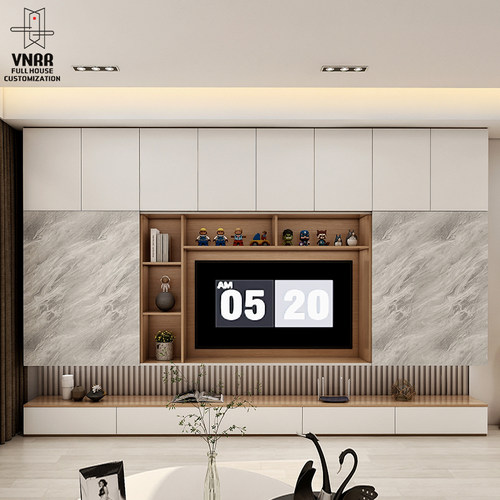 2022新款电视柜背景墙一体组合柜