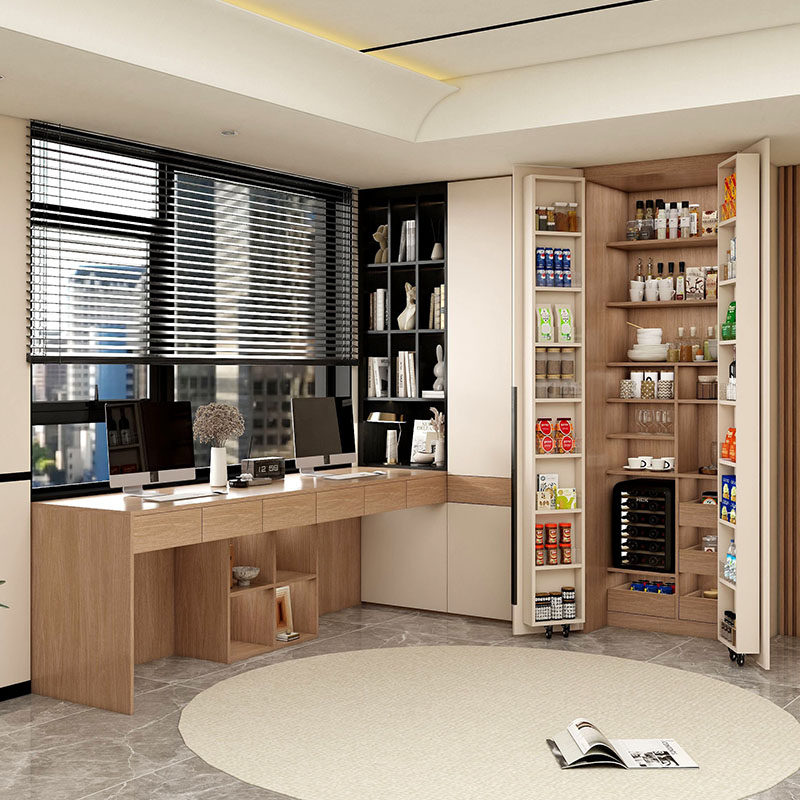 儿童转角书桌书柜一体小户型实木定制书桌家用学生写字桌现代简约,住宅家具,连体书桌柜,淘宝优惠券,粉丝福利购,淘宝优惠卷